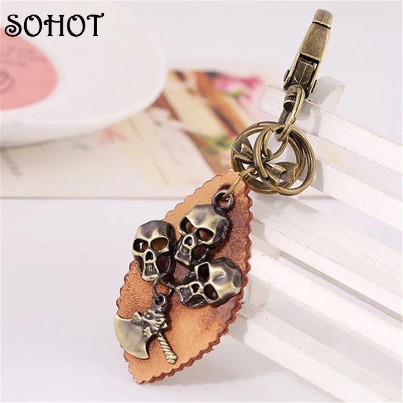 SOHOT Модная бижутерия в стиле рок брелок со скелетом подвеска для сумок брелки из
