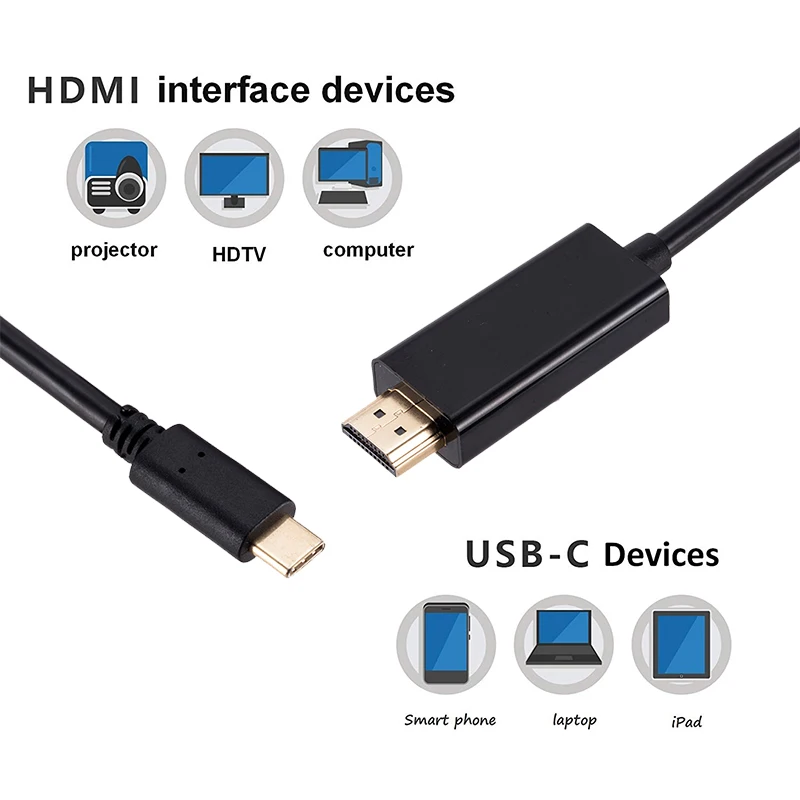 Rovtop USB C к HDMI кабель 6 футов мужчин и адаптер Thunderbolt 3 для huawei mate 20 MacBook Pro Ipad Galaxy S9