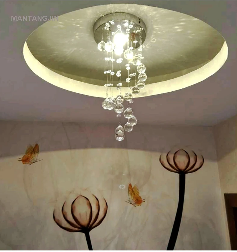 Современный хрустальный потолочный светильник светодиодная лампа на спирали