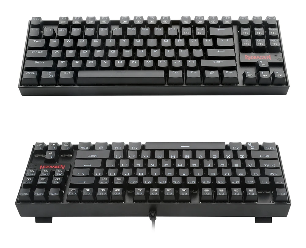 Redragon K552 KUMARA Механическая игровая клавиатура красный светодиодный с подсветкой синие переключатели эргономичная 87 клавиш USB Проводная клавиатура для PC Gamer
