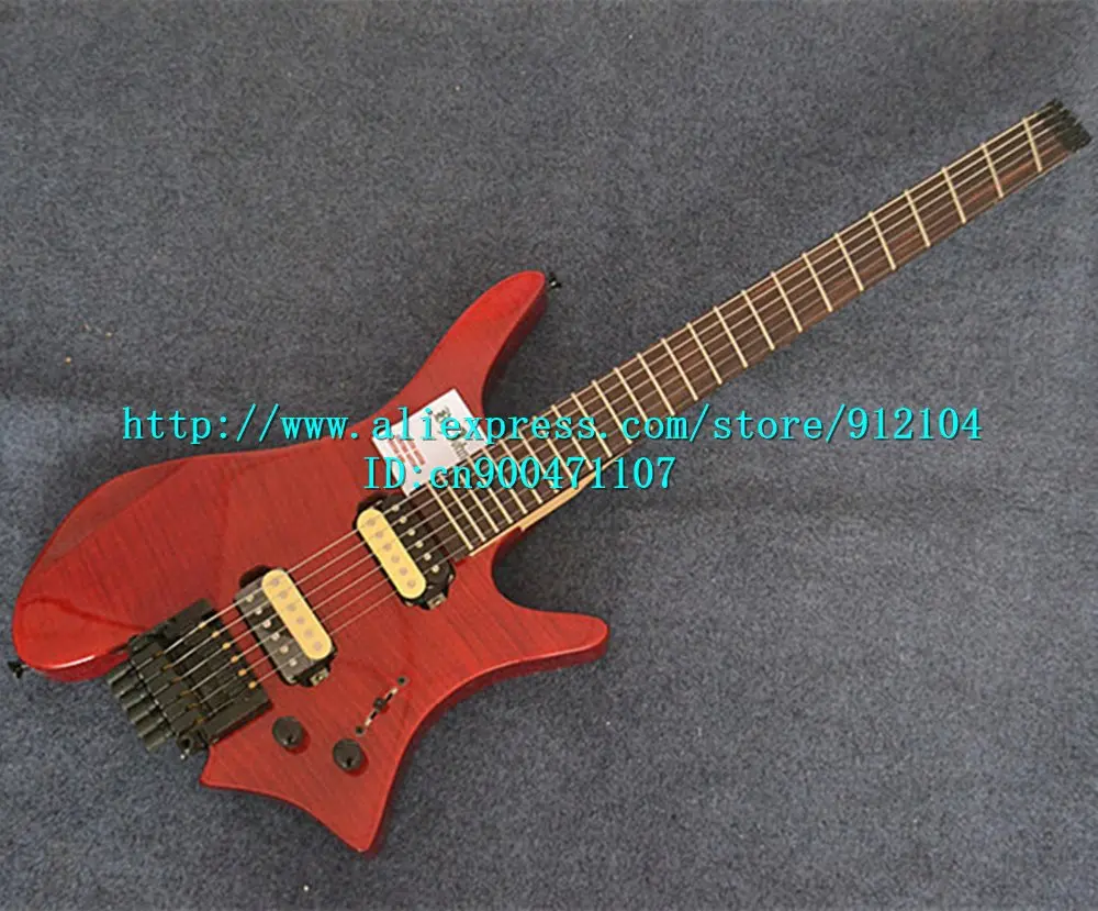Новая fanned fret электрогитара без головки грифа в красном цвете с корпусом из