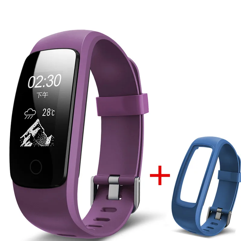 EnohpLX ID107 Plus HR Bluetooth умный Браслет монитор сердечного ритма Мульти спортивный кардио фитнес-трекер для дыхания - Цвет: purple
