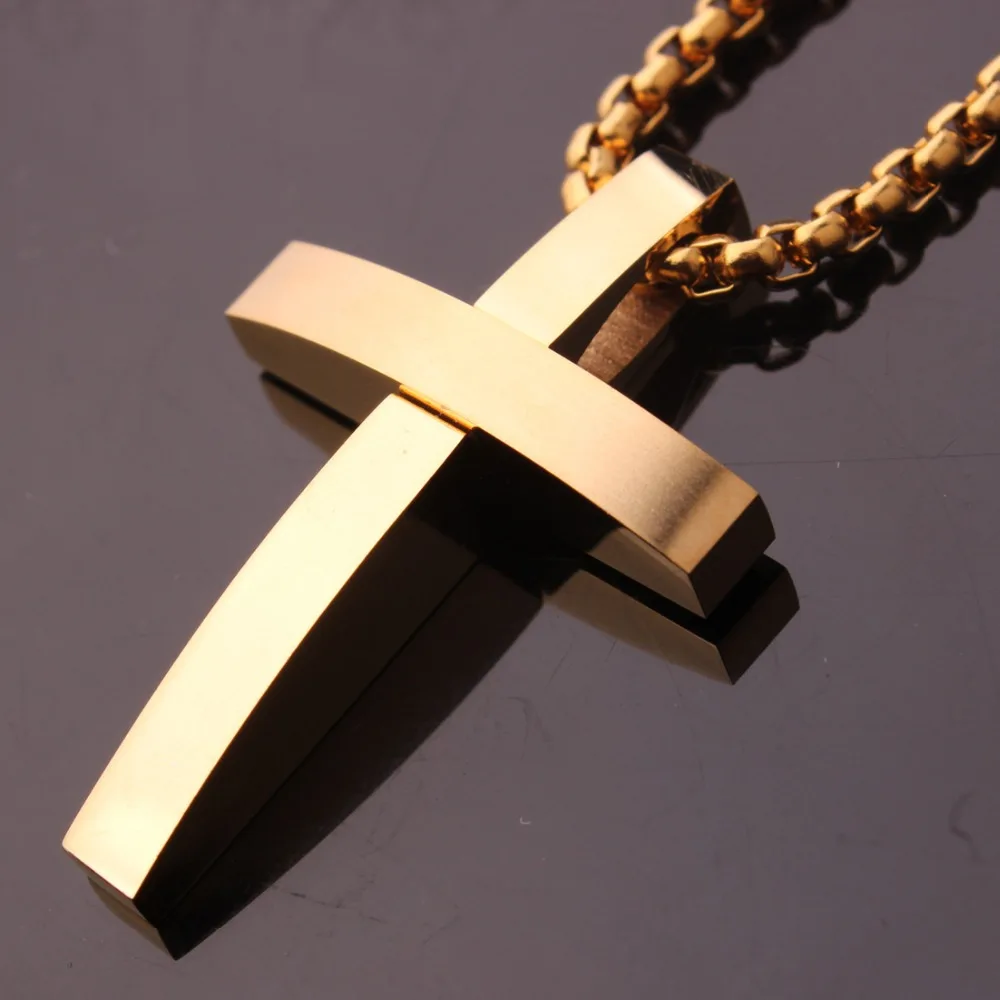 Ожерелье с подвеской-крестом мужское модное Подарочное ювелирное изделие из
