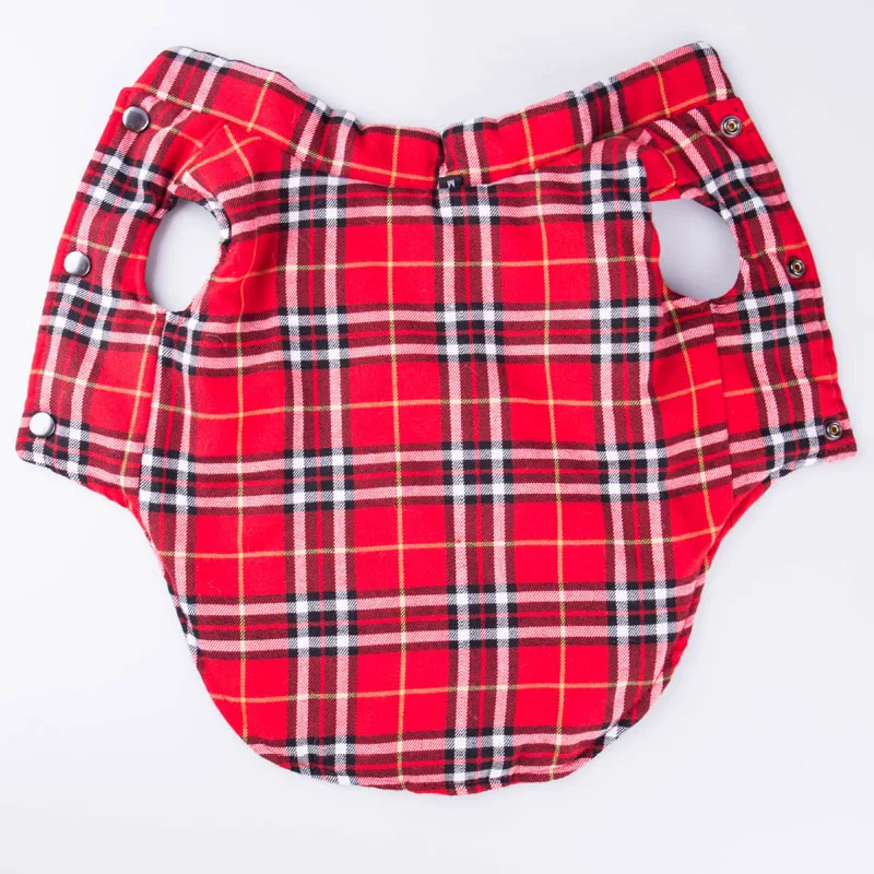 Теплая одежда для домашних животных модная клетчатая куртка собак пальто