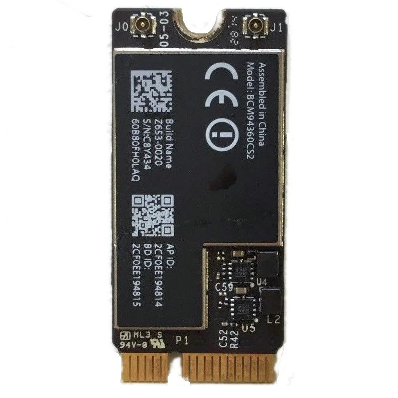 5 шт./лот беспроводная Wi-Fi Bluetooth аэропорт карты BCM94360CS2 для Macbook Air 11 &quotA1465/13&quot A1466 2013 ~