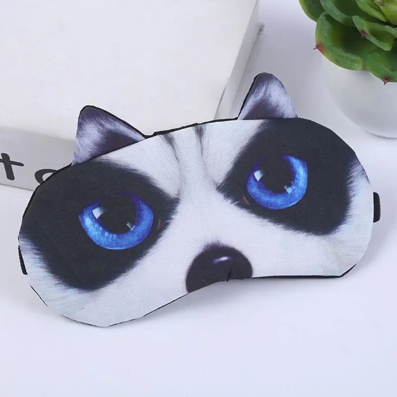 3D Забавный мультфильм животных кошка собака напечатанные патчи на глаза сна