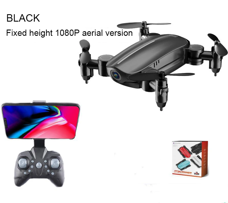 1080P CAMERA BLACK Мини-Дрон с камерой Безголовый режим удержания высоты радиоуправляемые Вертолеты микро Карманный селфи Дрон Радиоуправляемый квадрокоптер игрушки подарок на день рождения - Color: 1080P CAMERA BLACK
