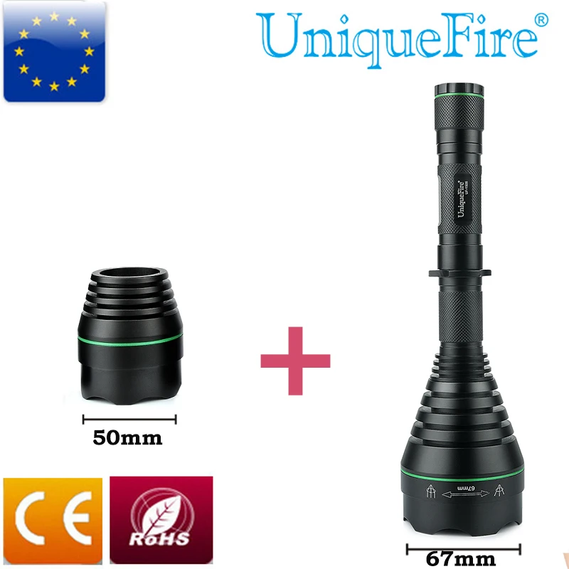 

UniqueFire T67 UF-1508 IR850nm Led Newest Hunting Infrared LED Flashlight Zoomable Lamp+50mm Head Part Portable Shooting Torch