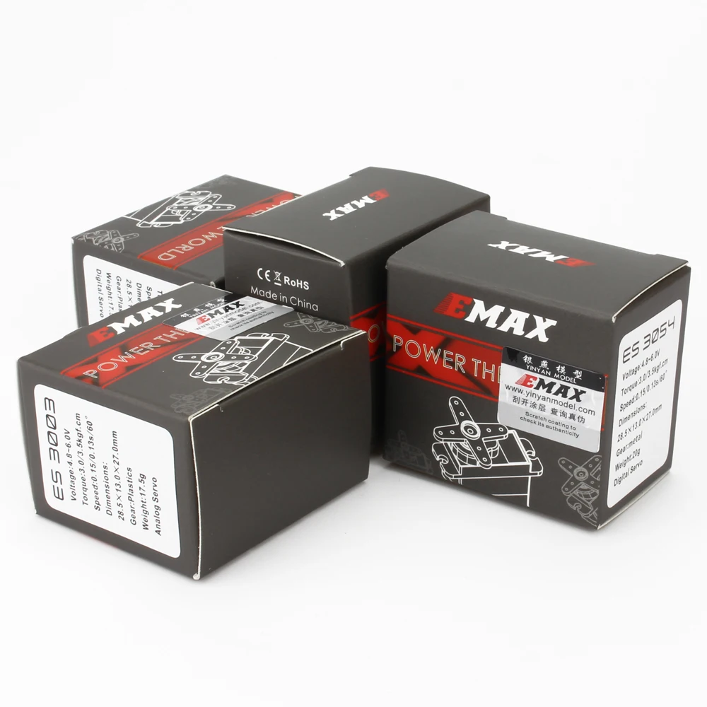 4 шт./лот EMAX ES3003 ES3004 ES3053 ES3054 17 г пластик/Металл Аналоговый/цифровой сервопривод для