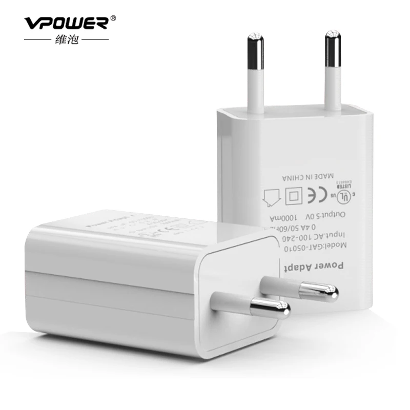 Vpower USB зарядное устройство Универсальный адаптер для быстрой зарядки 5V1A EU US