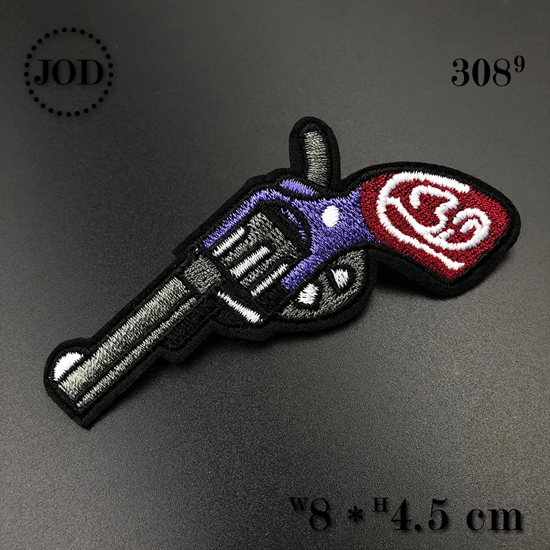 Back Badges Sew on Clothes Patch Embroidery Applique Skull Gun Iron Biker Patches for Clothing Punk Hippie Stickers Trend JOD - Цвет: 308-9