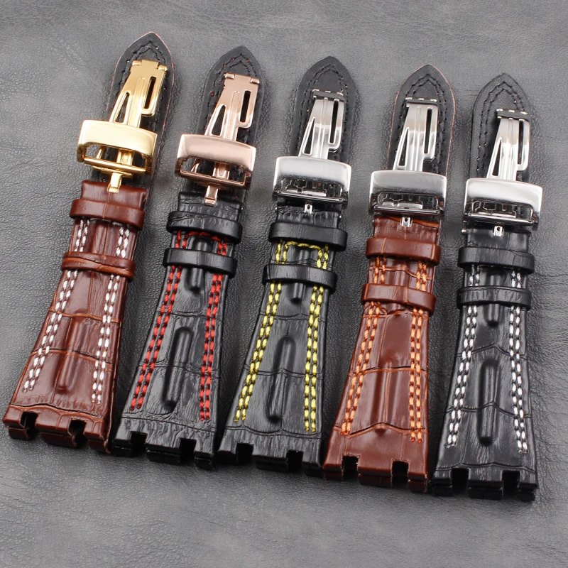 Watch accessories 28mm suitable for AP genuine Garry leather strap sports and leisure foldable buckle for men's AP strap buckle