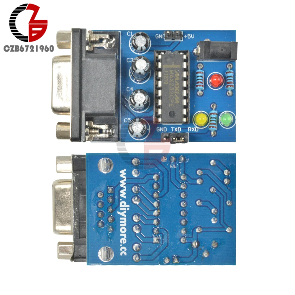 RS232 к TTL Модуль преобразователя MAX232CPE MAX232 чип передачи DB9 Серийный плата питания RXD