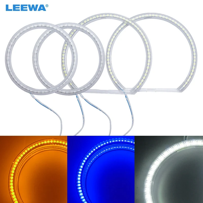 LEEWA 2x100 мм 2x131мм 4 шт./компл. Автомобильные светодиодные кольца с ореолом