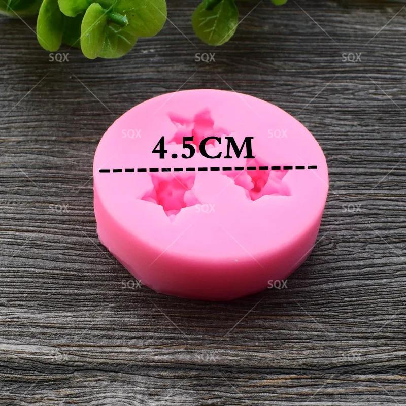 3 отверстия розы смолы в форме цветка из силикона прессформы штамповый торт