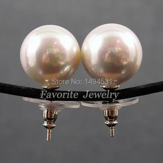 Оптовая продажа жемчужных украшений серьги гвоздики белого цвета 12 5 мм ААА