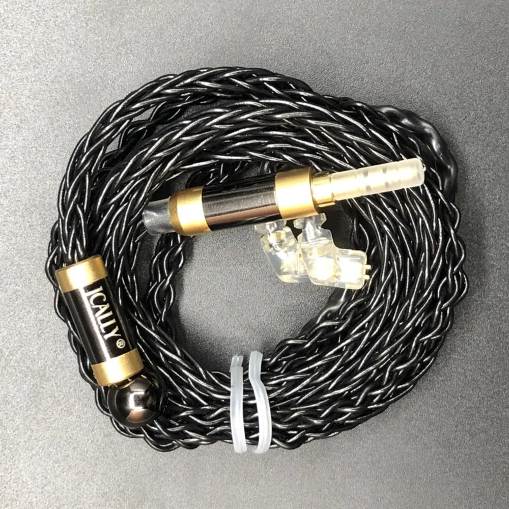 FENGRU DIY JCALLY черный JC08 5N OFC 8 акций 200 ядер кабель для наушников для Shure SE215 IE80 KZ ZST ZSN Pro ZS10 Pro ZSX