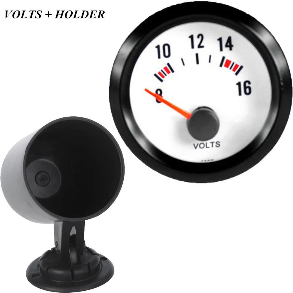 EE Поддержка 2 &quot52 мм измеритель напряжения черный корпус белый циферблат синий