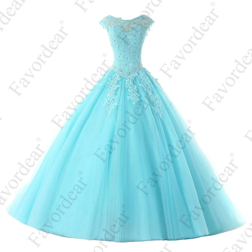 Favordear, новинка, пышное платье 15 лет, Vestidos De 15 Anos, красное, с коротким рукавом, розовое, лавандовое, бальные платья, вечерние платья - Color: BLF-0