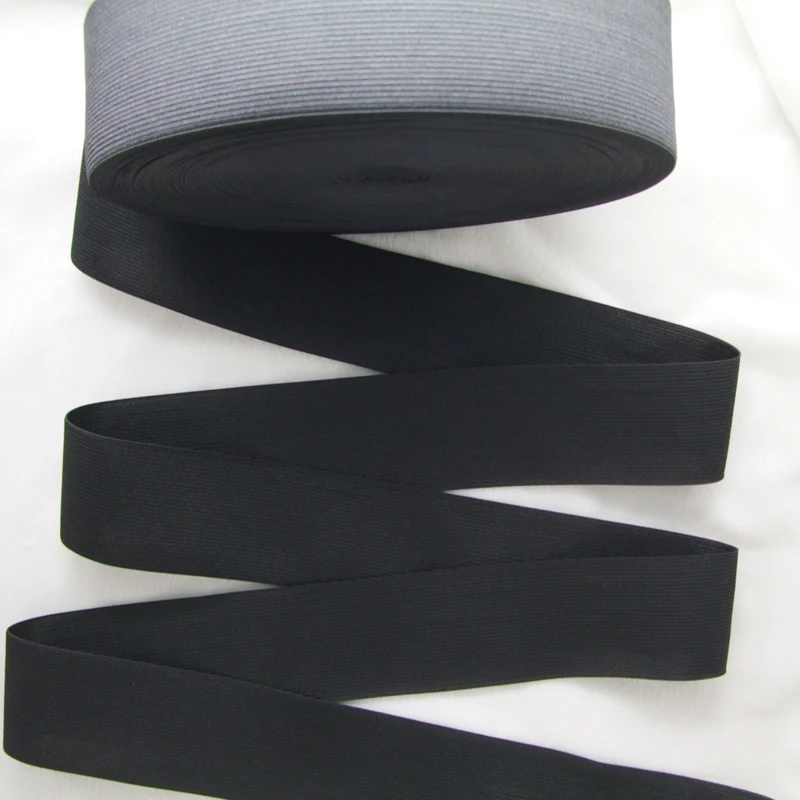 

Free shipping 3yards/lot black 2 inch width elastic webbing trim 1mm thickness