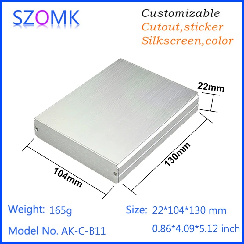 Алюминиевый корпус для электроники из ПХД алюминия 1 шт. 22*104*130 мм|box cigarette|aluminum