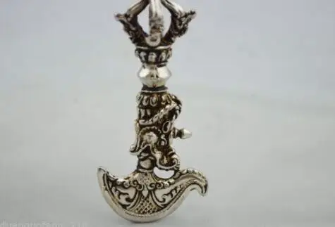 YM 304 тибетская Серебряная буддистская дорье Ax Phurpa Pestle Vajra подвеска