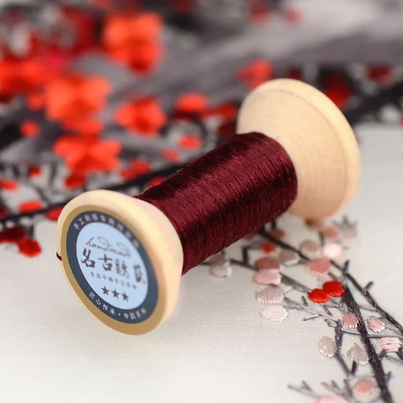 20 м красная вышивка Сучжоу DIY общий цвет с черными полосками филиал ручная вышивка Spiraea вышивка линия