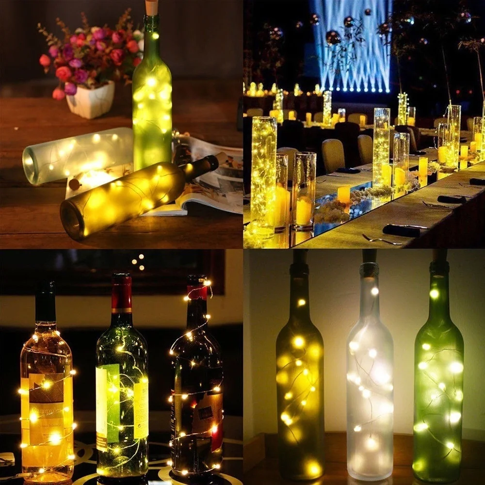5/10 шт, длина 2 м, 20LED инструмент для установки пробок в бутылки свет 3.3ft Медный провод Фея/белый/теплый белый/розовый/фиолетовый(Батарея не входит в комплект
