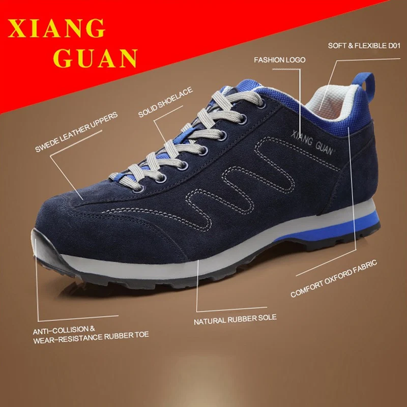 Кроссовки мужские из натуральной кожи износостойкие водостойкие|xiang guan|sneakers