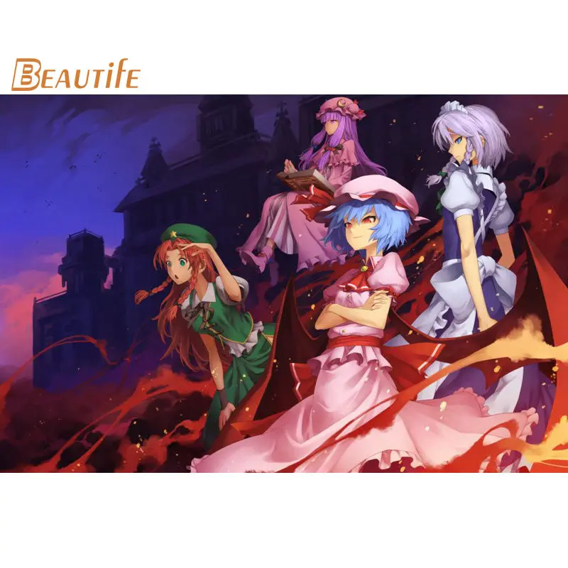 Новое поступление аниме TouHou Project плакат ткань Шелковый украшения дома настенный