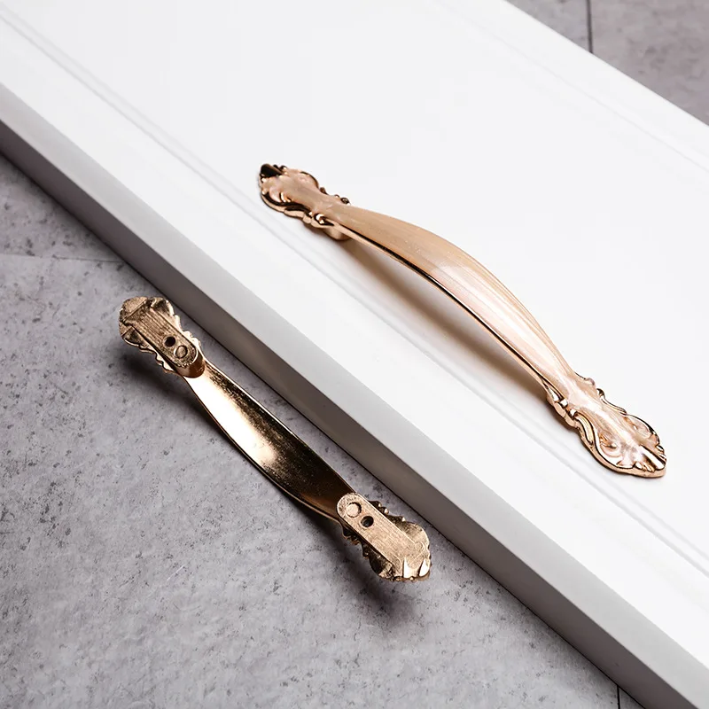 5 шт. дверные ручки для шкафа кухонные гардероба янтарные белые из алюминиевого