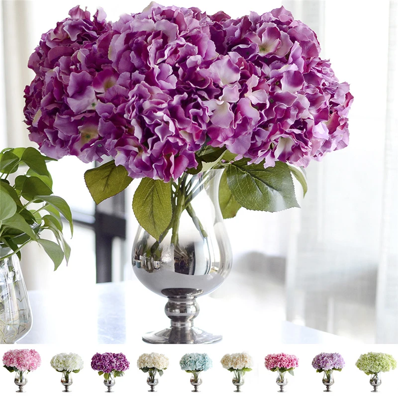 Лидер продаж искусственный цветок гортензии 5 цветов с большими головками букет