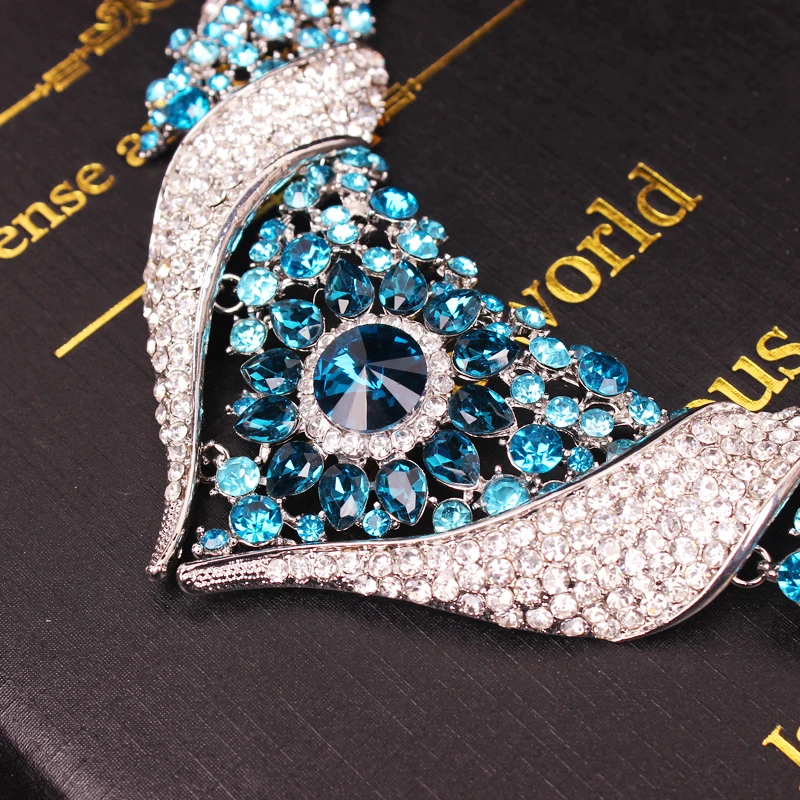 Роскошные хрустальные индийские свадебные ювелирные наборы серьги Африканский