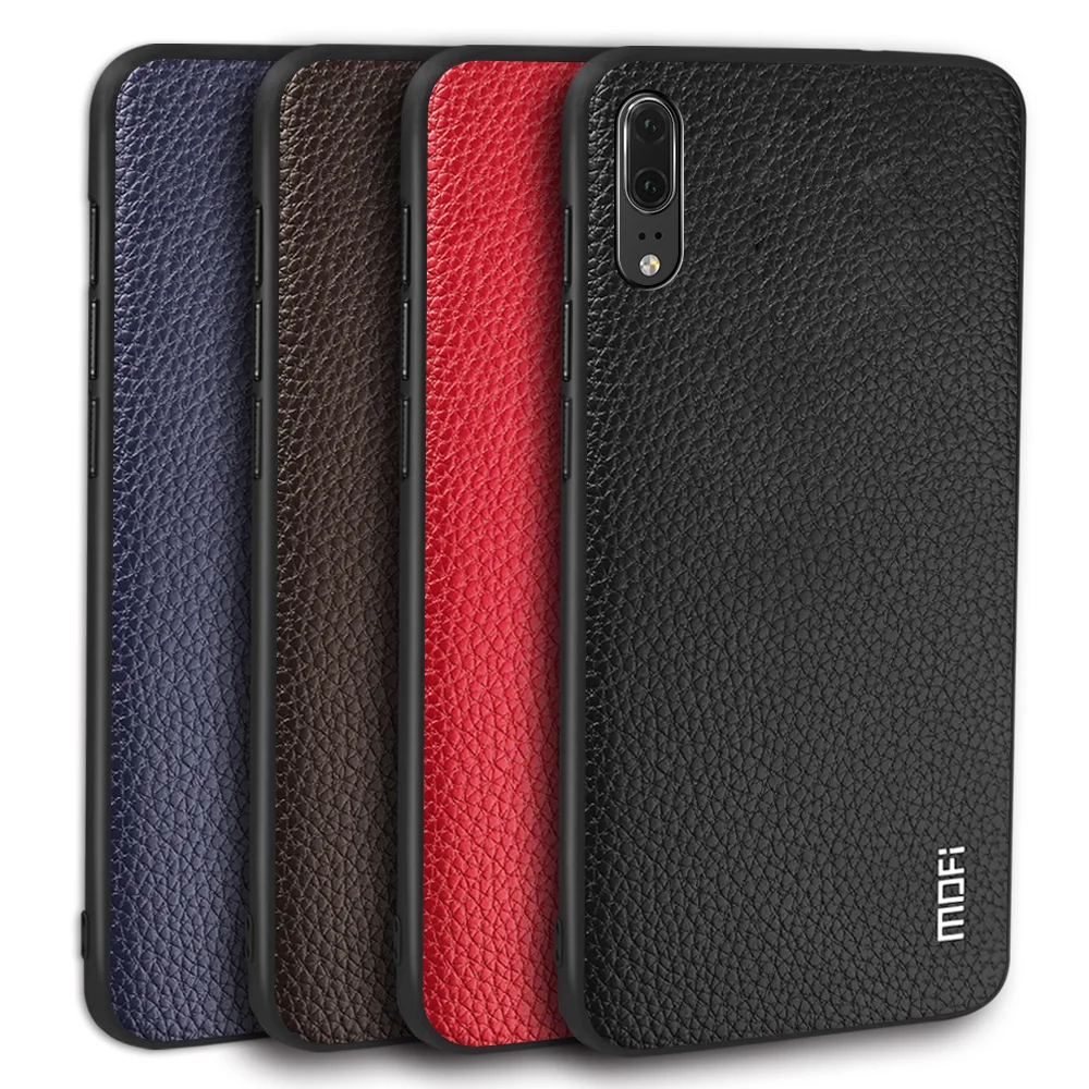 MOFi Phone Case for Huawei P20 Hard PC Cover PU Leather Litchi Pattern High Quality Business Full Protection Fundas Capa |
