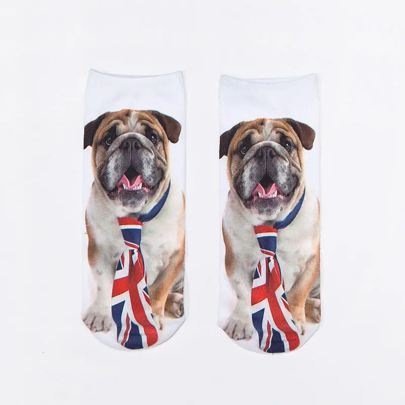 3D с милым принтом животных Для женщин Повседневное носки милая собака