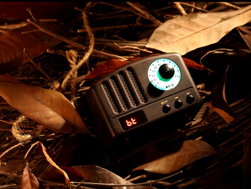 Перезаряжаемый мини ретро bluetooth-динамик, fm-радио, 5 Вт, портативный беспроводной музыкальный классический динамик, 1200 мА/ч, поддержка TF карты, AUX для ПК