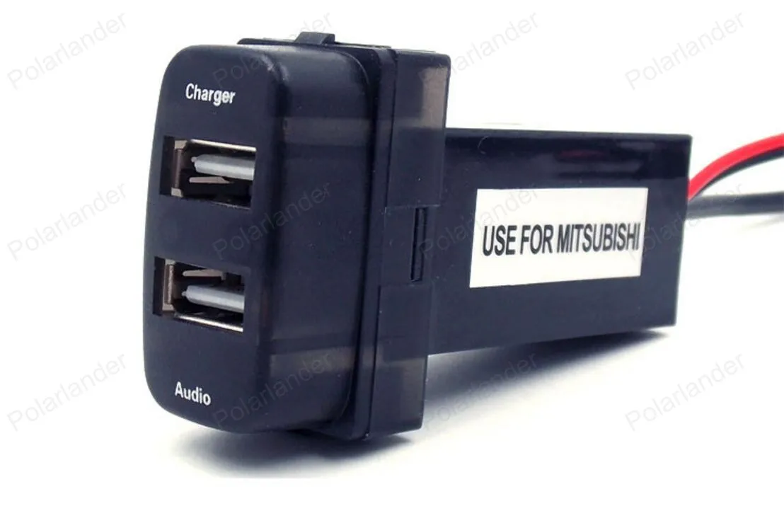 5V 2.1A автомобильное зарядное устройство аудио вход USB интерфейс разъем для Mitsubishi Lancer Outlander Pajero ASX