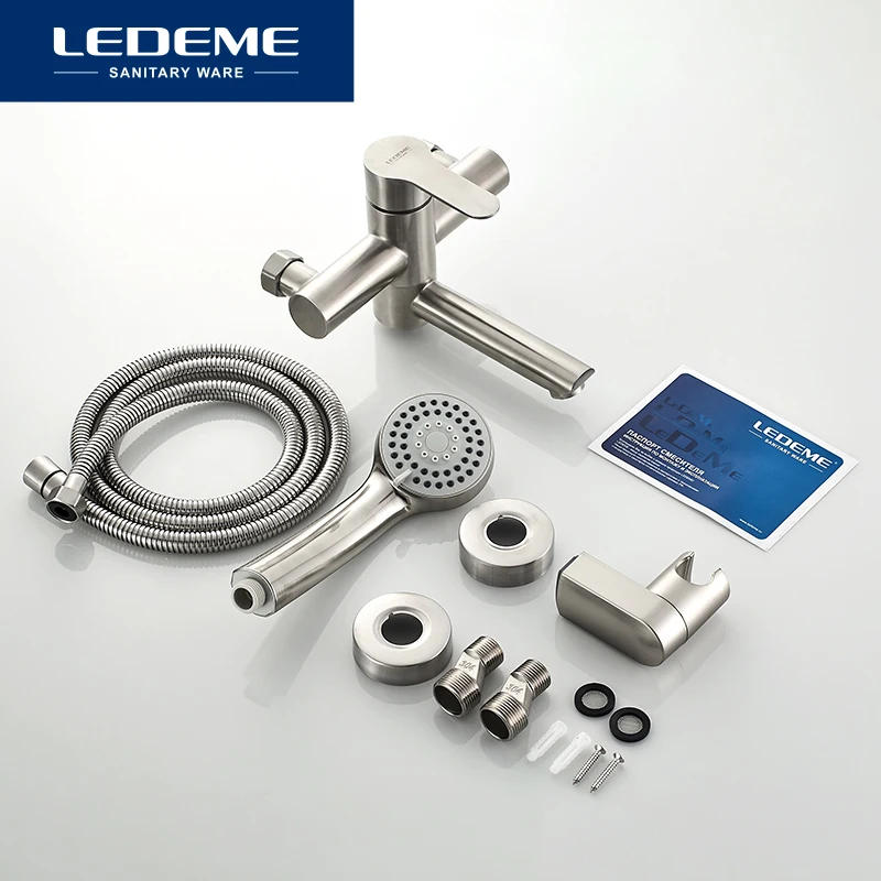 ledeme stainless steel bathtub faucet bathroom shower hot and cold water mixing polished brused bathtub faucets tap l73103 free global shipping