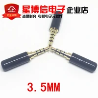 free shipping 10pcs 3 5mm 4 pole audio plug male headphone jack with clip 3 5 mm audio connector for 4mm cable adapter