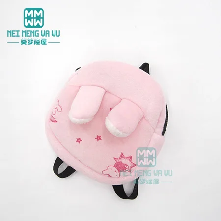 Подходит 43 см игрушка новорожденная кукла и американская Кукла Модный мультяшный плюшевый рюкзак - Цвет: GCB--035--C