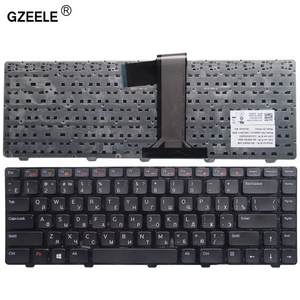 GZEELE NEW Russian laptop Keyboard for Dell Inspiron N4040 M421R 5420 7420 14R 5520 7520 13Z N311z 14Z N411Z 14VR RU Black frame