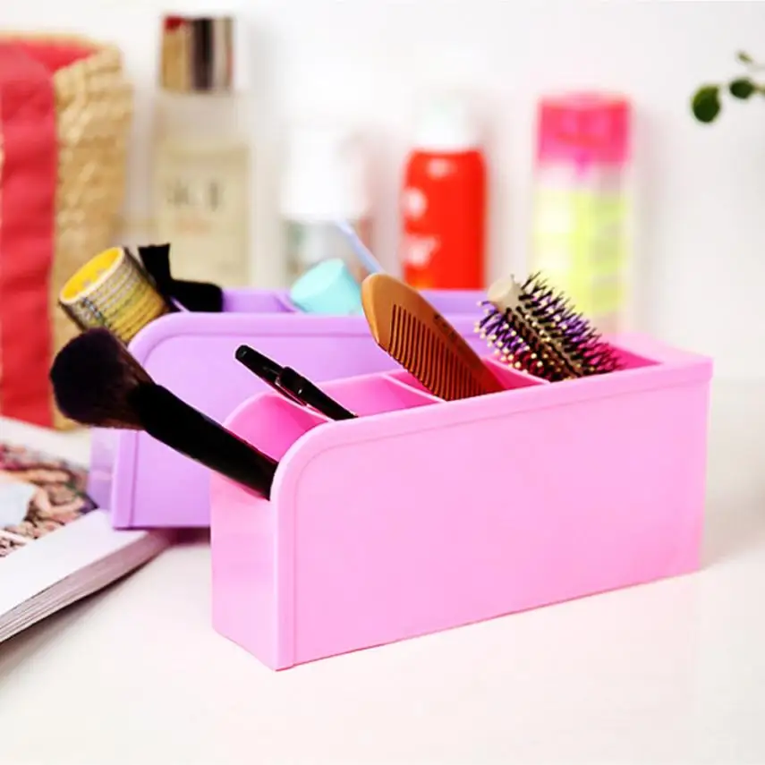Новые 4 слота Пластиковые Многофункциональный щетку организатор макияж ручка