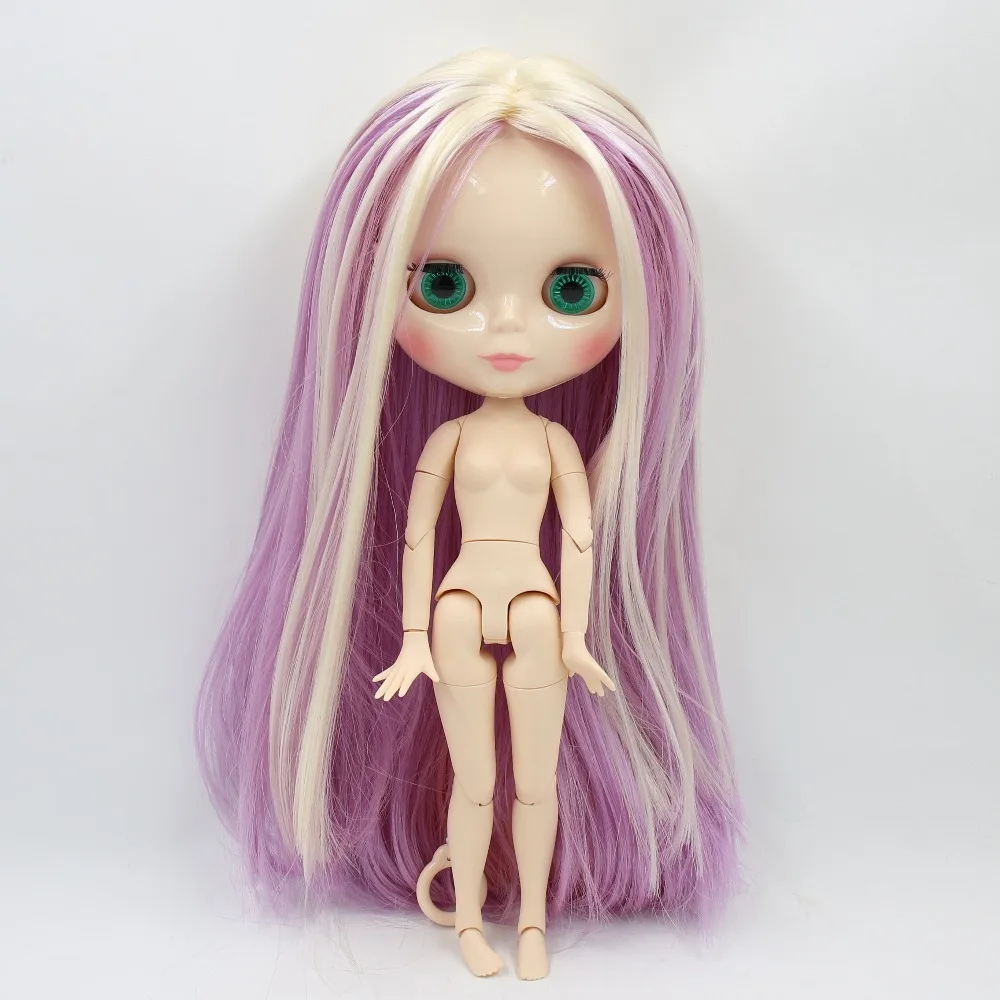 ICY DBS шарнирная кукла Blyth шарнир тела белая кожа блонд и розовый фиолетовый волосы