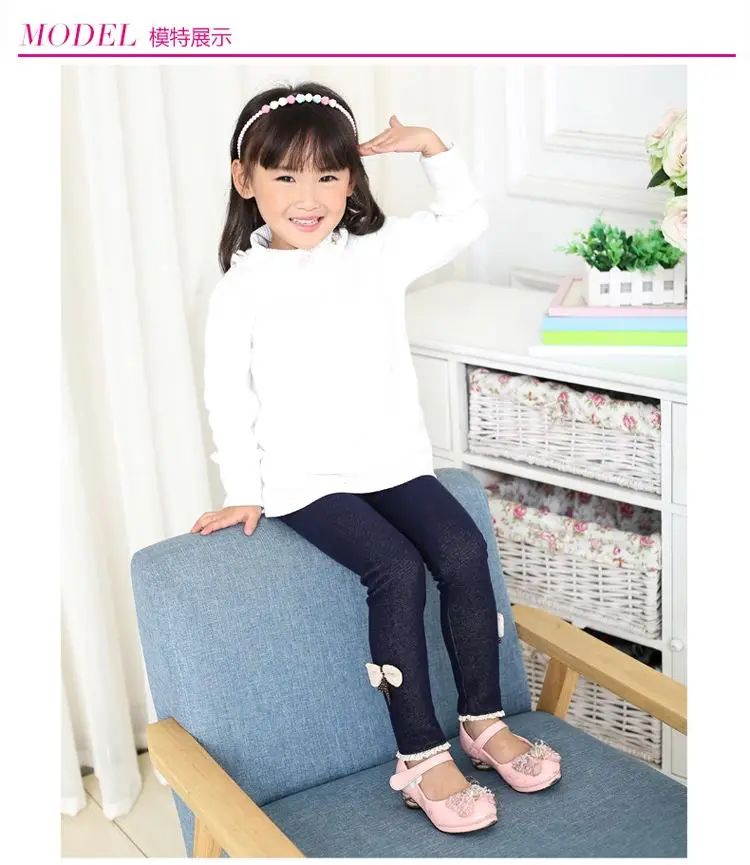 Лидер продаж! Детские брюки для девочек джинсы с бантом хлопковые подростковые