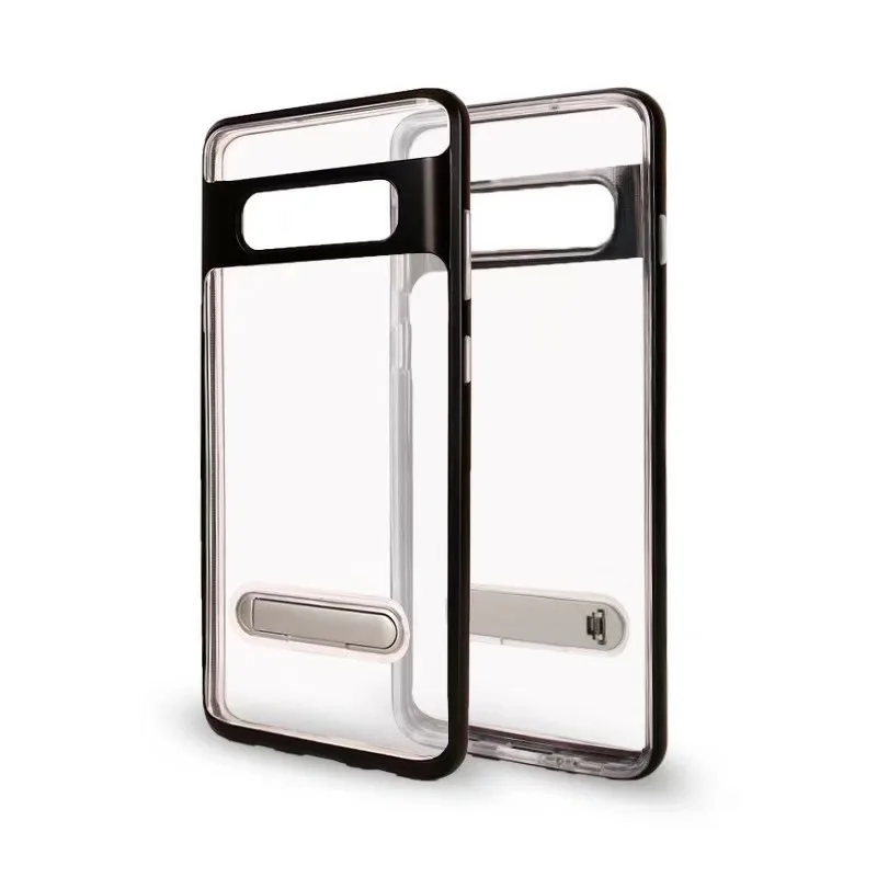Black Импорт высокие прозрачные мягкие ТПУ жесткий защитный чехол Frame Magnic Kickstand чехол для телефона для samsung S10 Lite S10 плюс S10 - Цвет: Black