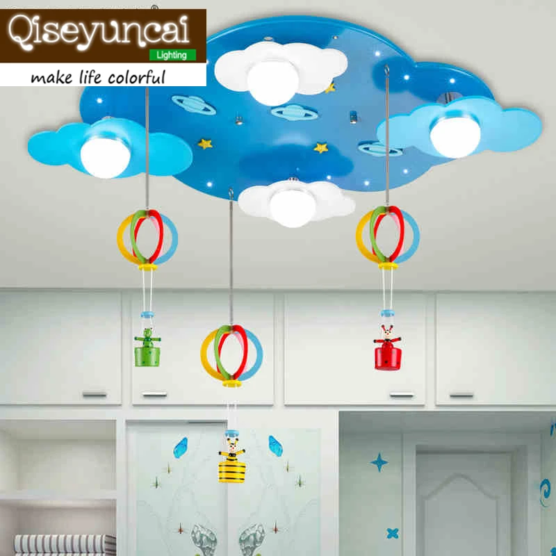Qiseyuncai 2017 новая детская спальня Мультфильм светодиодные потолочные светильники