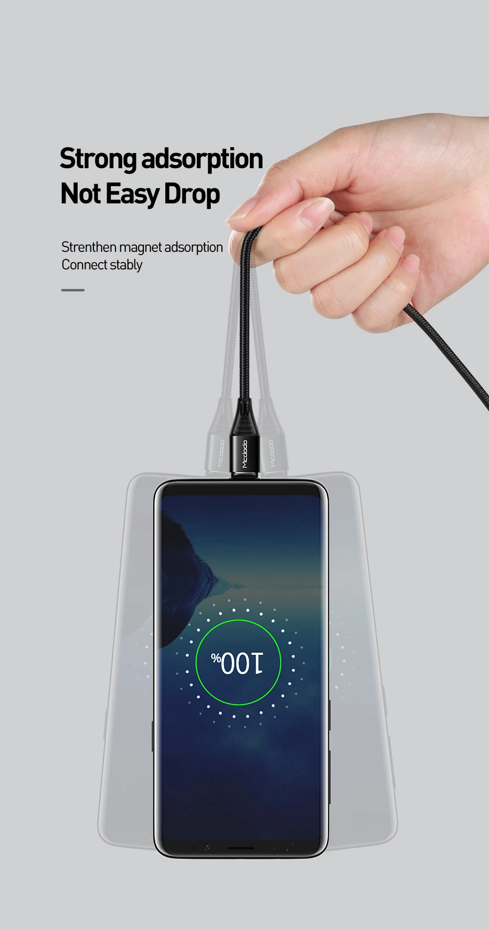 Mcdodo микро Магнитный USB кабель 3A Быстрая зарядка QC 4,0 для samsung S7 Xiaomi Redmi Note 5 Pro планшет Android, телефон шнур зарядного устройства