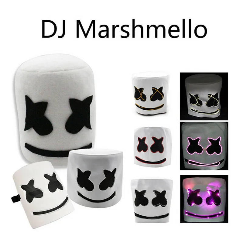 DJ Marshmello маска шлем на всю голову Электрический светодиодный Хэллоуин косплей бар