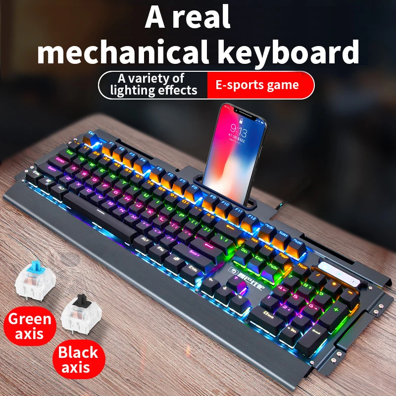 Mechanical Keyboard 104 keys Blue Switch Gaming Keyboards for Apple IBM PH Gateway Tablet Laptop Desktop computer USB | Компьютеры и