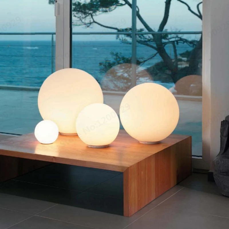 

Led Table Lamp for Bar Living Room Bedroom Home Decor Milk White Glass Round Ball Led Desk Light Kid's Night Lighting Lamps